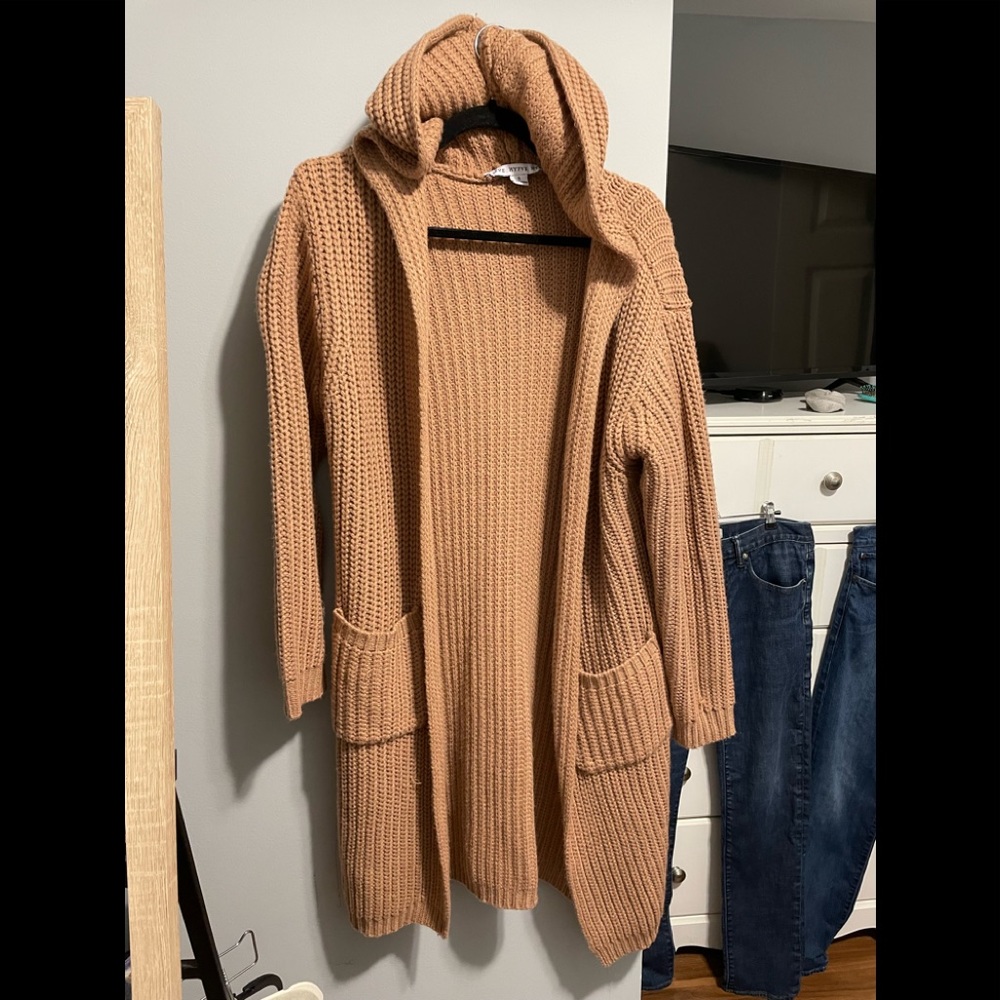 Rose and Remington’s hooded midi sweater